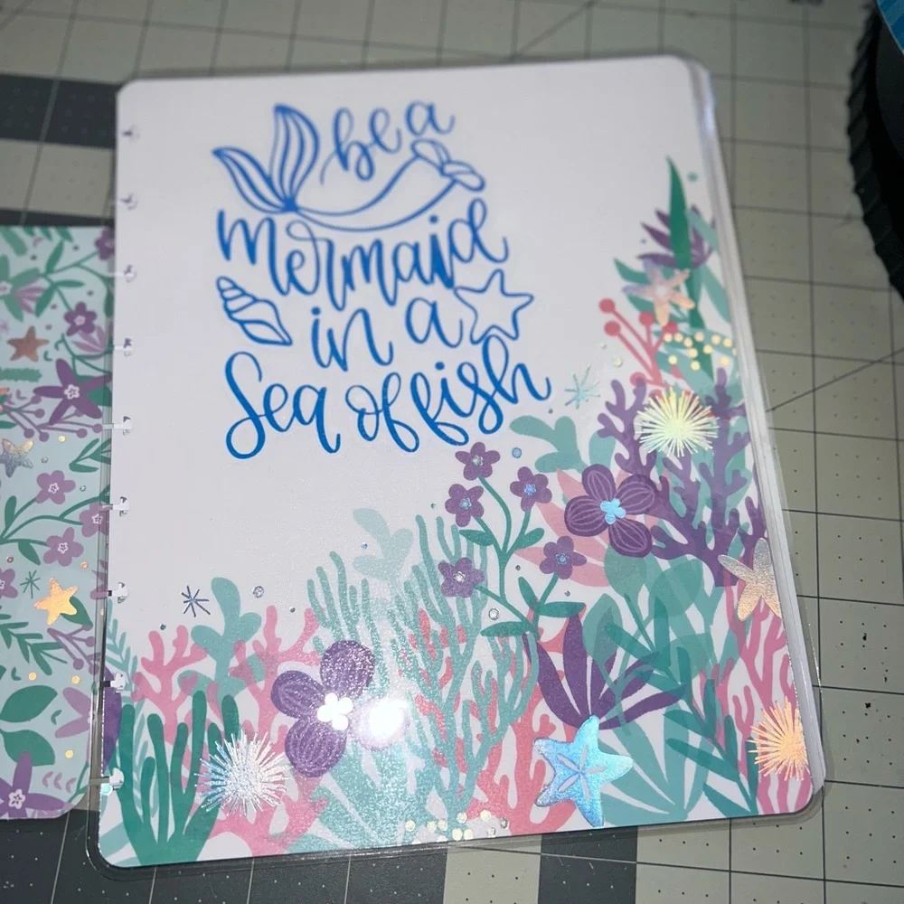 Be a Mermaid in a sea of fish Notebook classic size planner COVER & tab dividers